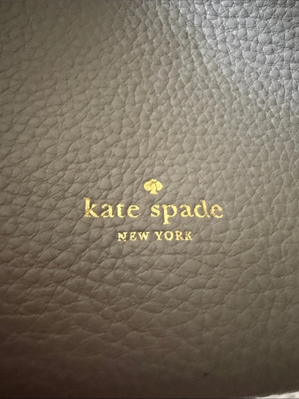 Kate Spade Light Gray Pebbled Leather Shoulder Bag with Buckle